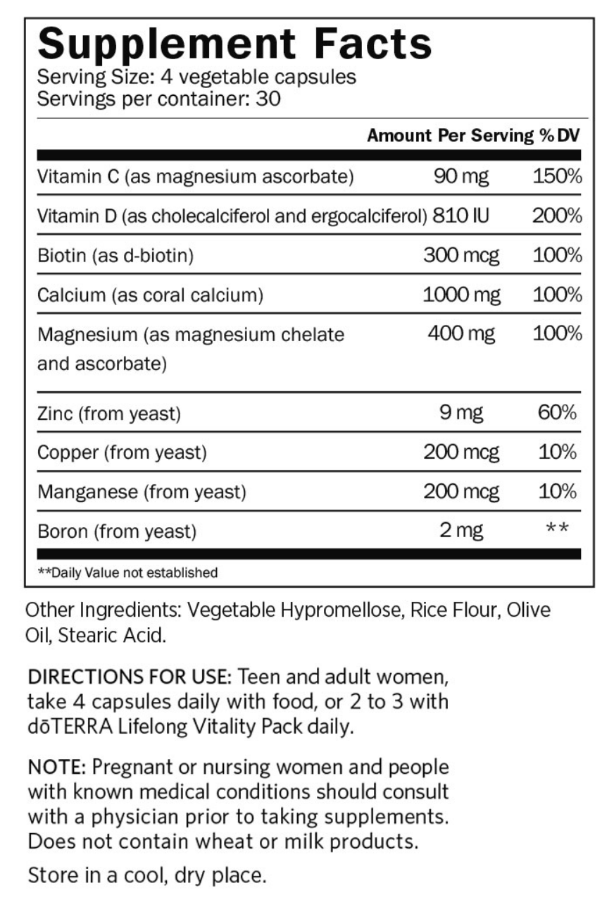 dōTERRA Women Bone Nutrient Essential Complex Na Kości i Stawy